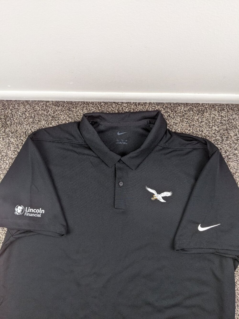 2023 Philadelphia Eagles Polo Shirt Nike Vintage Logo Black Mens XL Team Issued?